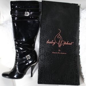 Baby Phat Black Patent Boots.
